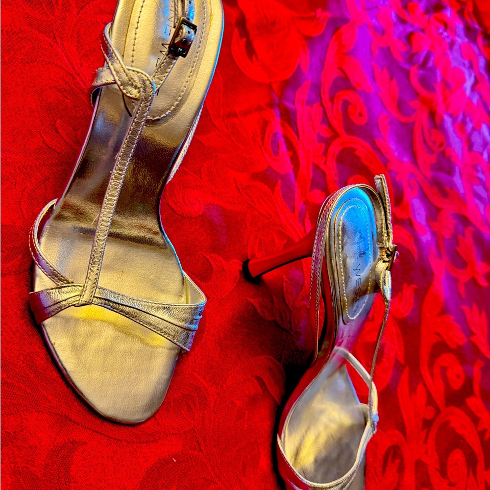Nine West Gold Strappy Heels
